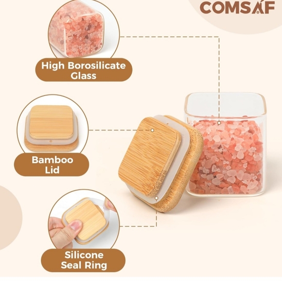 12pc Spice Jars with Bamboo Lids - Picture 2 of 9